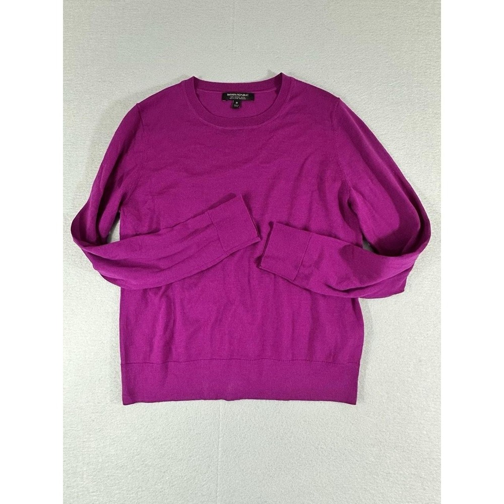 Banana Republic‎ 100% Merino Wool Women's Sweater Size M Raspberry Pink